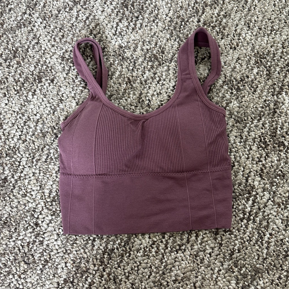 Elegant Mauve Ribbed Bralette